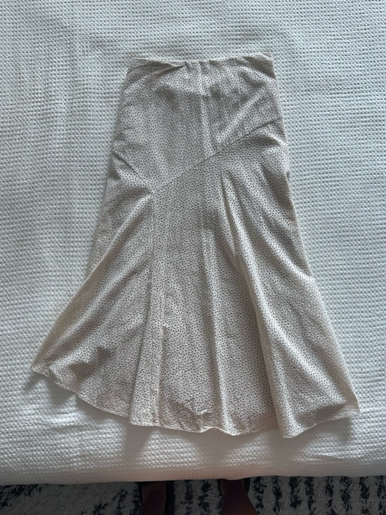 Theory Dresses & Skirts - Theory Cream Midi Skirt with Subtle Eyelet Texture